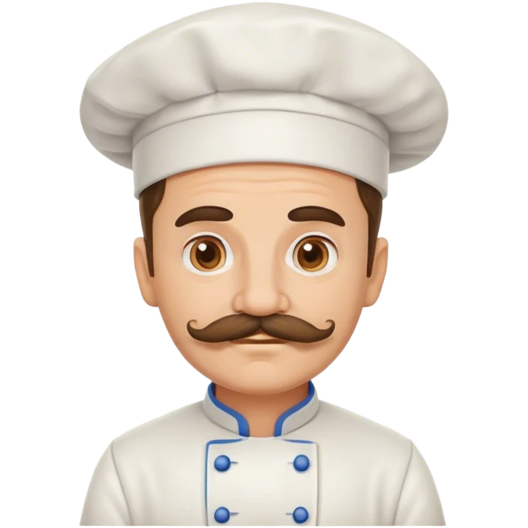 an italian round faced chef with mustache emoji