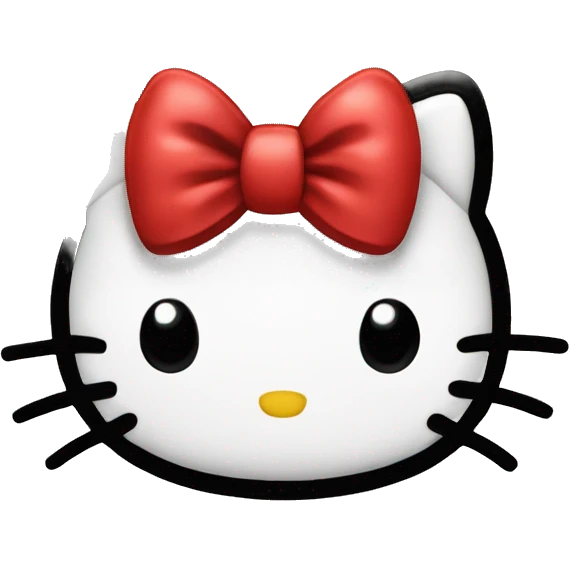 Hello kitty with red bow emoji