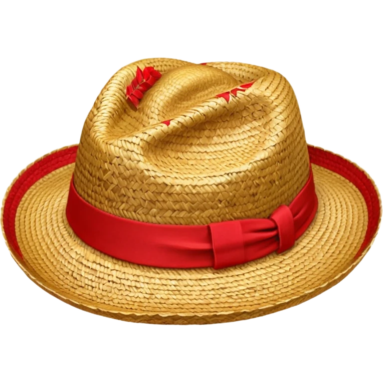 just a straw hat with red detailing emoji