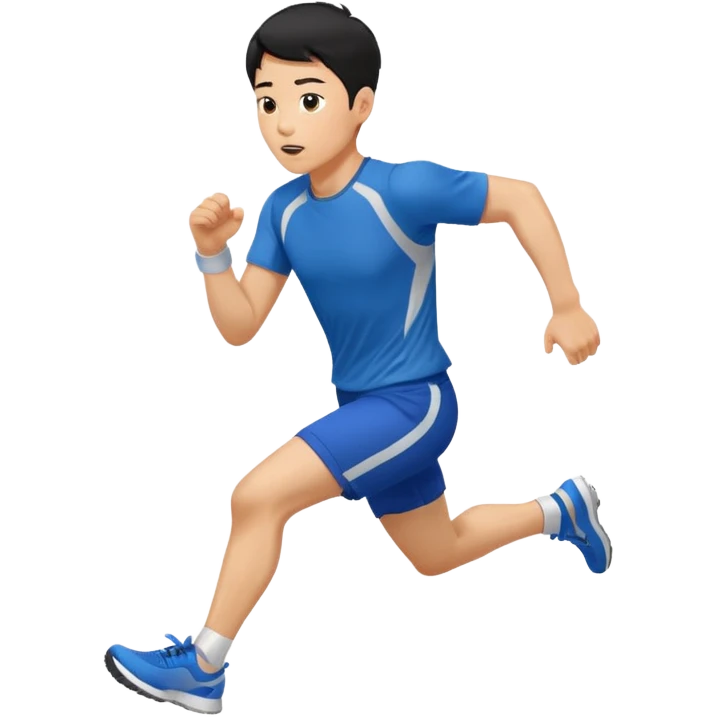 a korean guy about 30 years old, running with sportswear, sweating emoji
