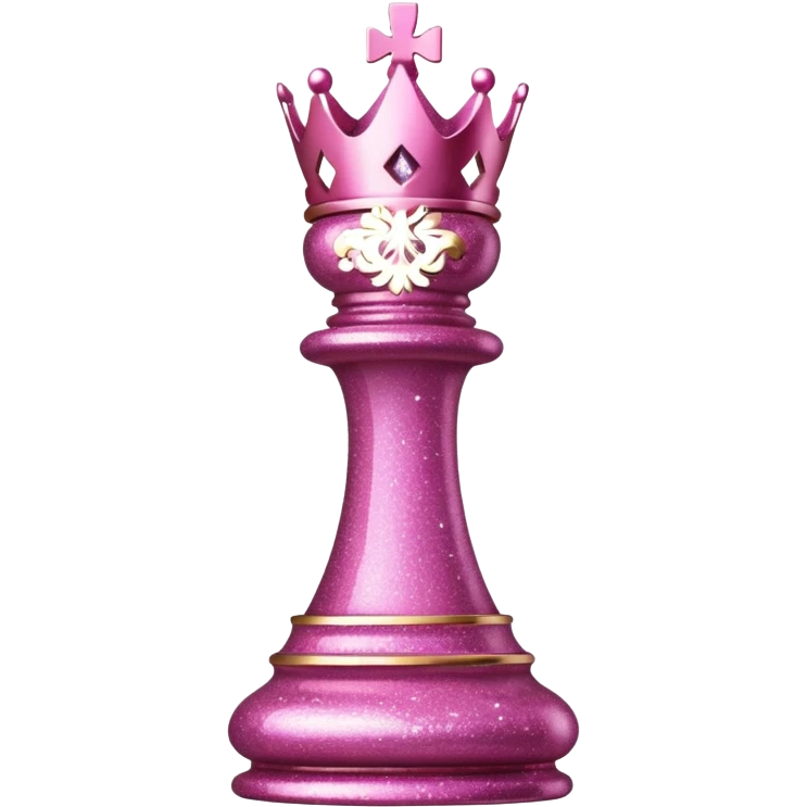 pink glitter chess piece king emoji