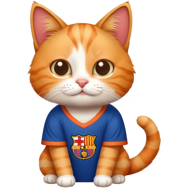 cat wearing barcelona shirt  emoji