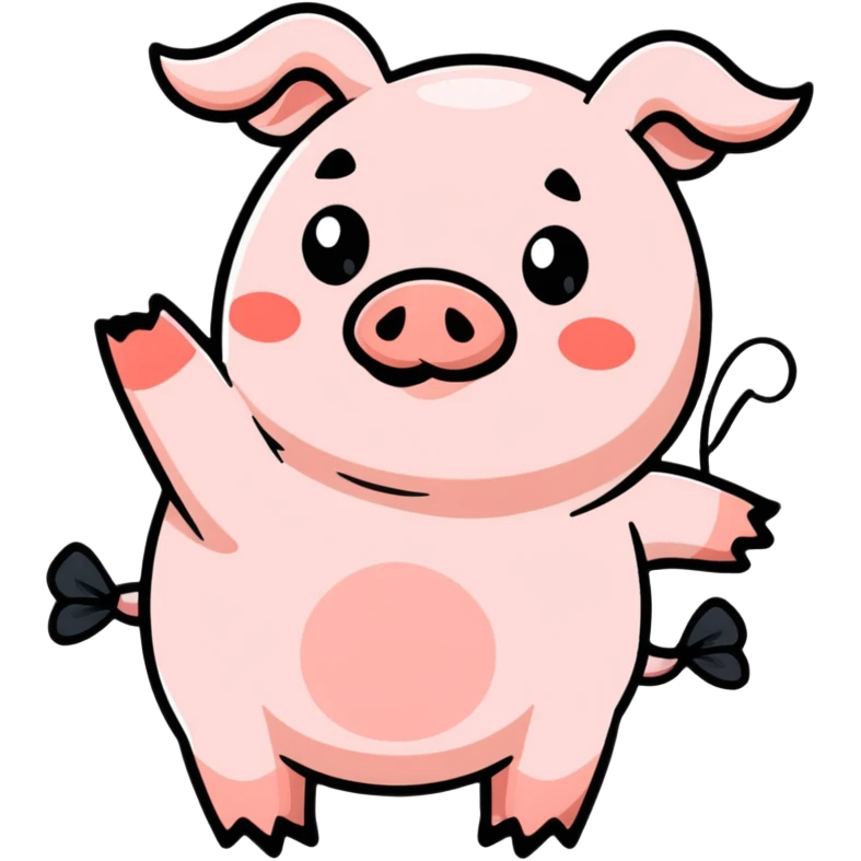 Pig with bows farting emoji