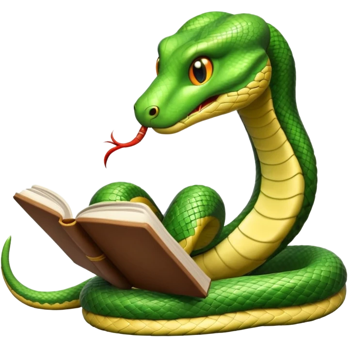 kitap okuyan yılan emoji
