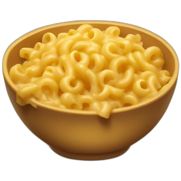 A juicy bowl of Mac and cheese emoji