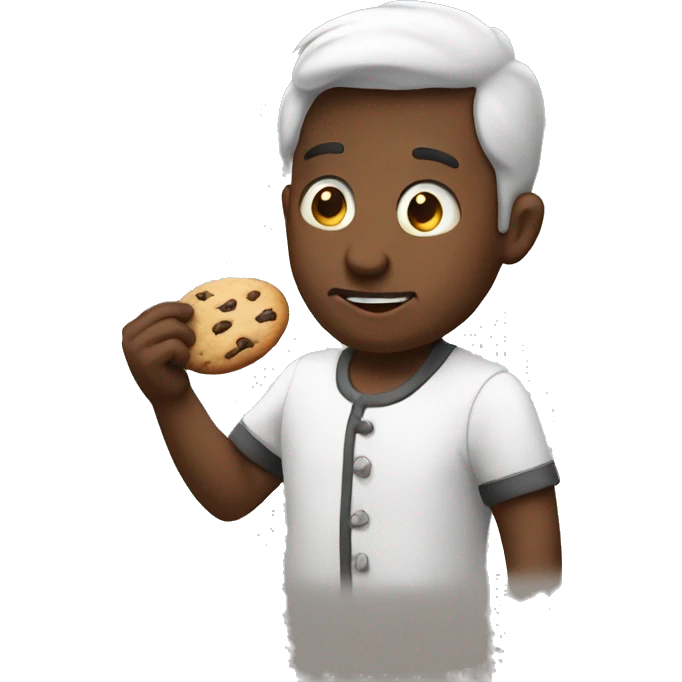 Man eating cookie emoji