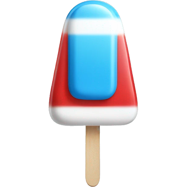 Blue white and red popsicle on a stick  emoji