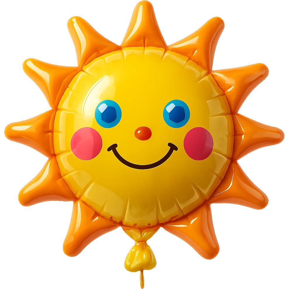a smiling sun balloon style emoji