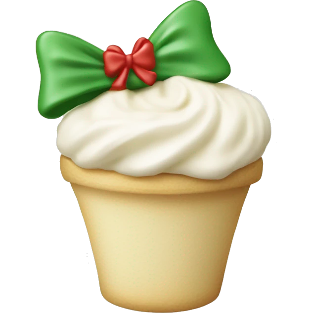 Mistle toe cream decoration with bow emoji