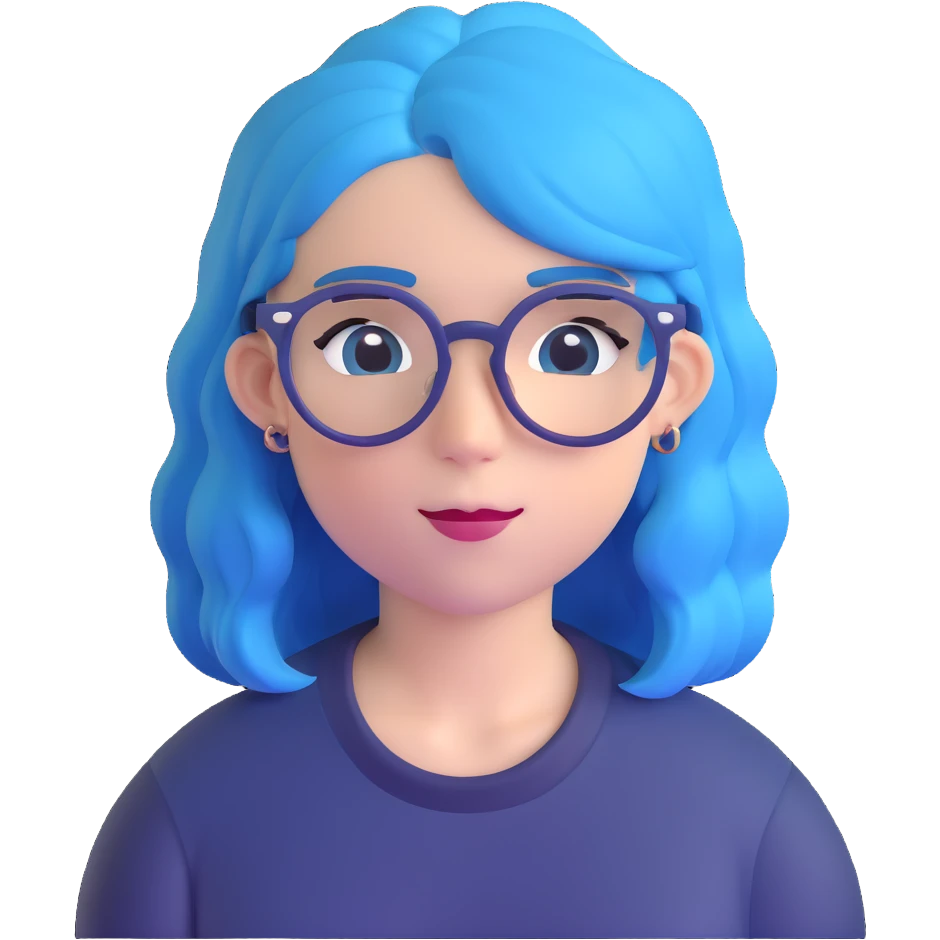 Michou, French YouTuber with blue hair and glasses emoji