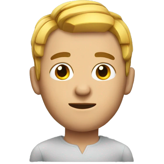 man with cut hair 3d emoji