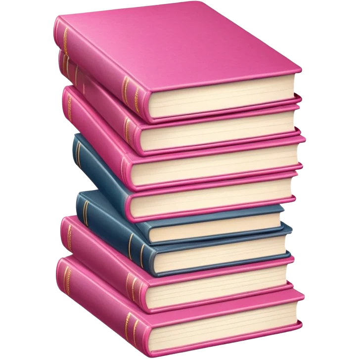 stack of pink books emoji