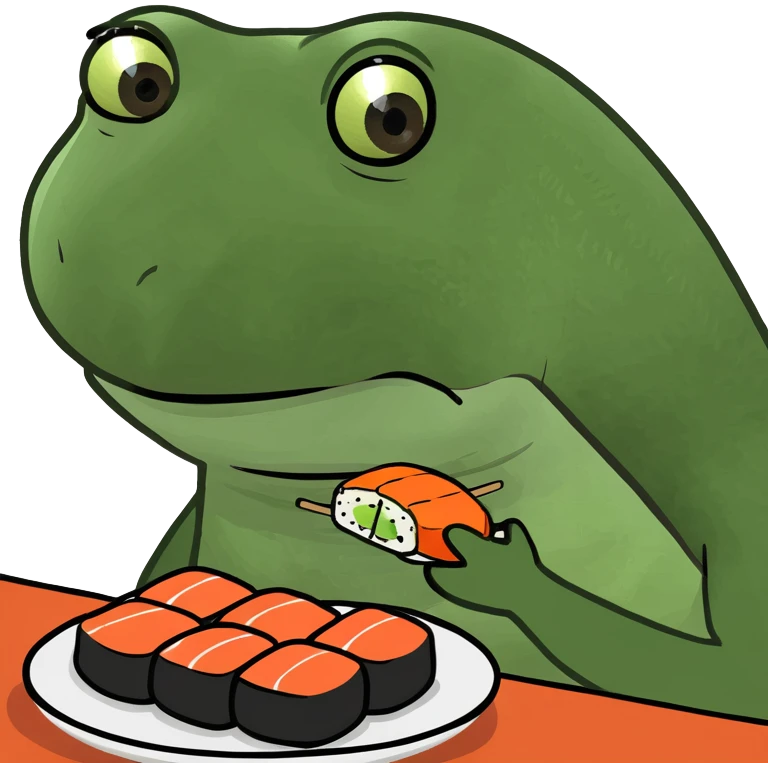 turtle eating sushi emoji
