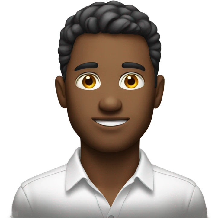male in white shirt portrait emoji