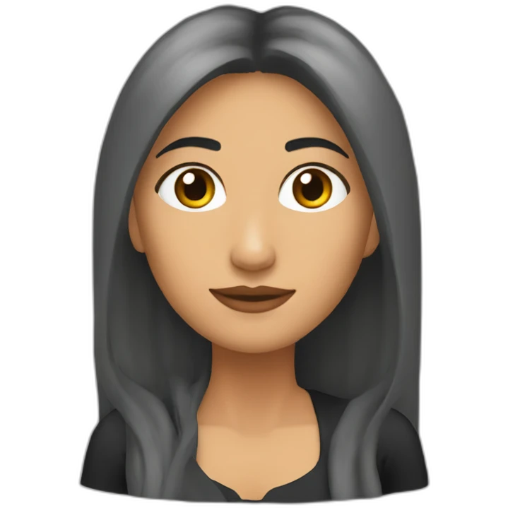 Mujer morena pelo largo crespo emoji