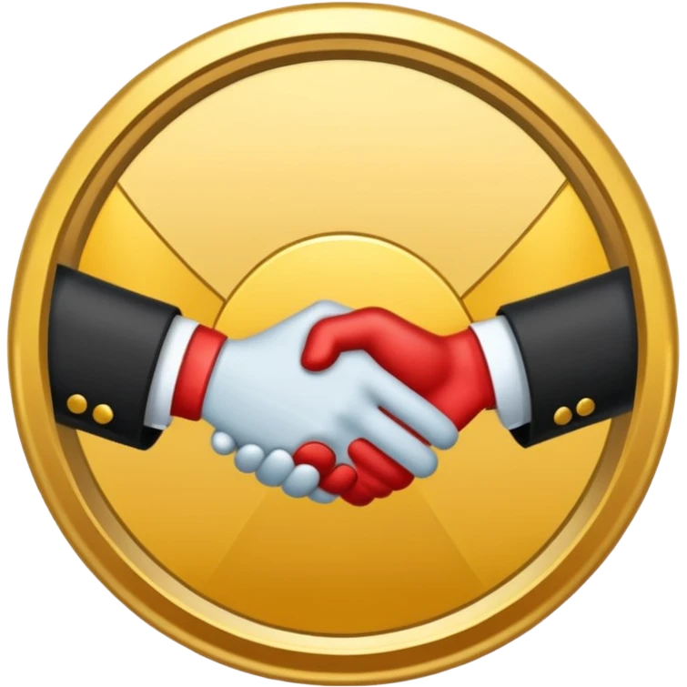 circular achievement style badge border for brand loyalist featuring a handshake and classy border  emoji