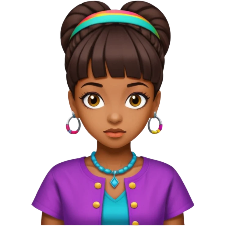 Lisa Left Eye Lopes with dark brown hair emoji