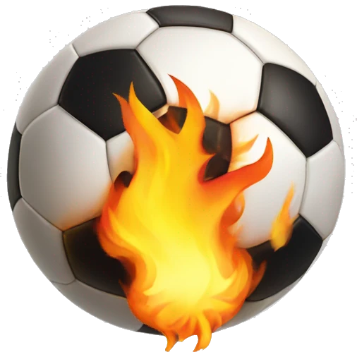 angry soccer ball on fire emoji