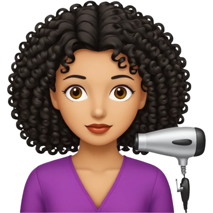 woman black hair hairdresser curls emoji