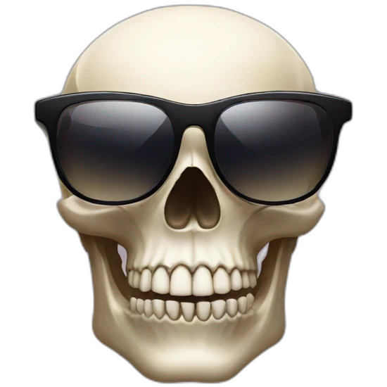 skull emoji with pixel sunglasses emoji