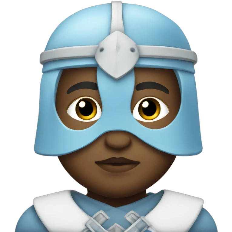 Baby blue and white colored Viking  emoji