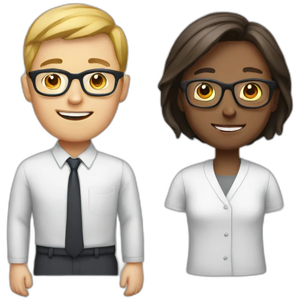 teacher with glasses young man white race emoji