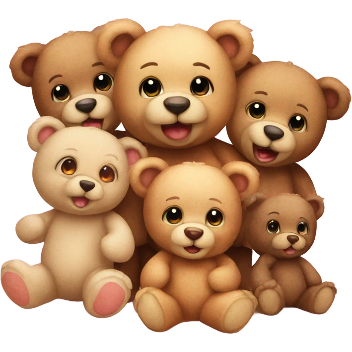 Cute teddy bears party photo emoji