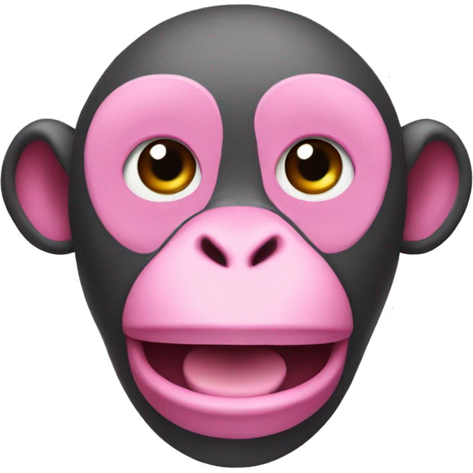 pink monkey with a bill in his mouth emoji