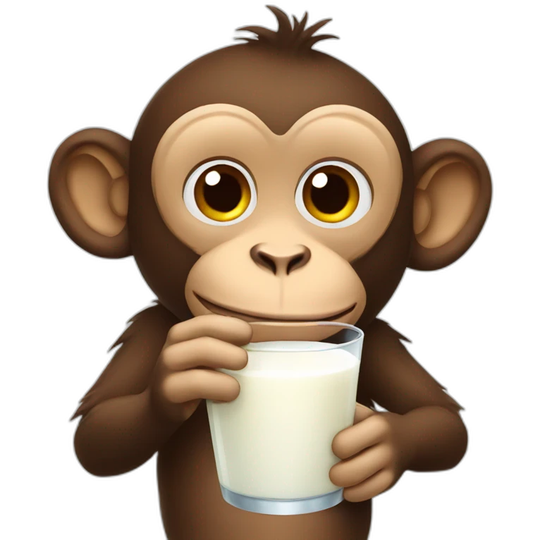 monkey drinking milk emoji