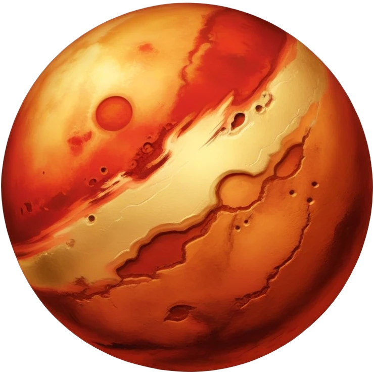 Mars with red and gold colors, Red Rising theme emoji