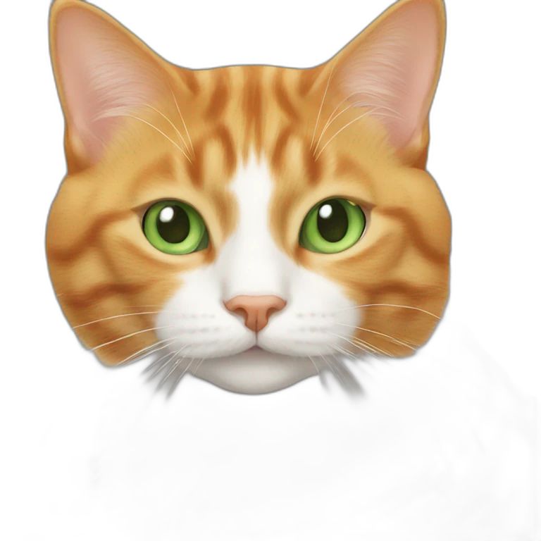 green eyed orange tabby cat with white in her emoji