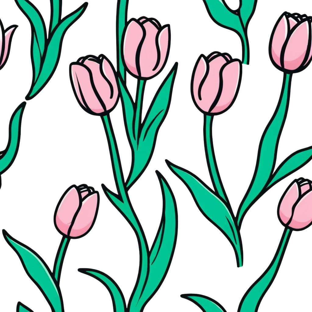 beautiful pastel pink tulips emoji