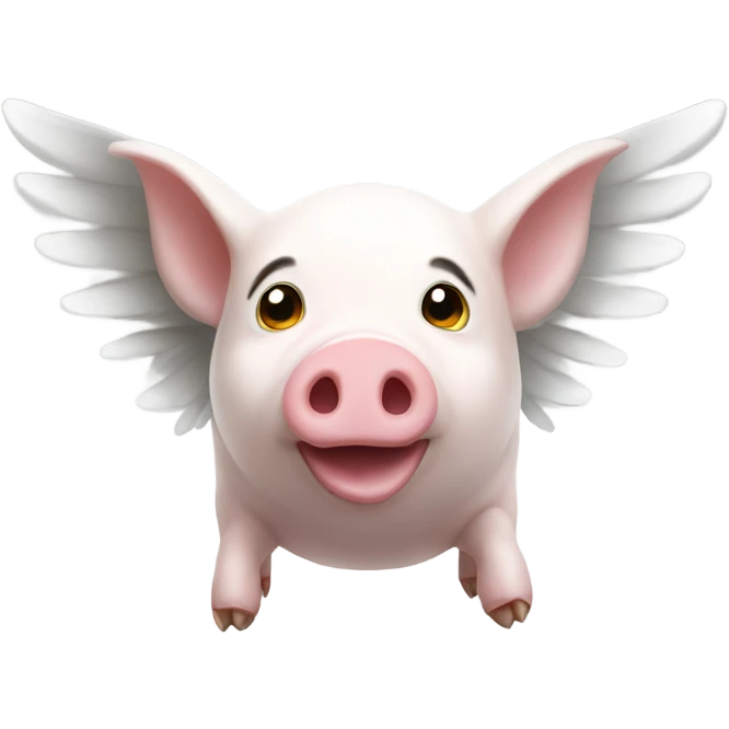 flying pig white wings emoji