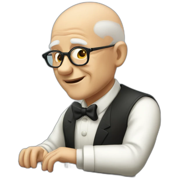 Old man pianist bald emoji