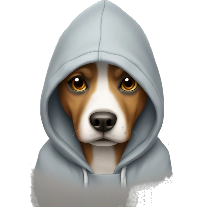 Dog wearing a hoody emoji