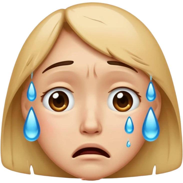 crying face emoji, tears streaming down, expressive emoji