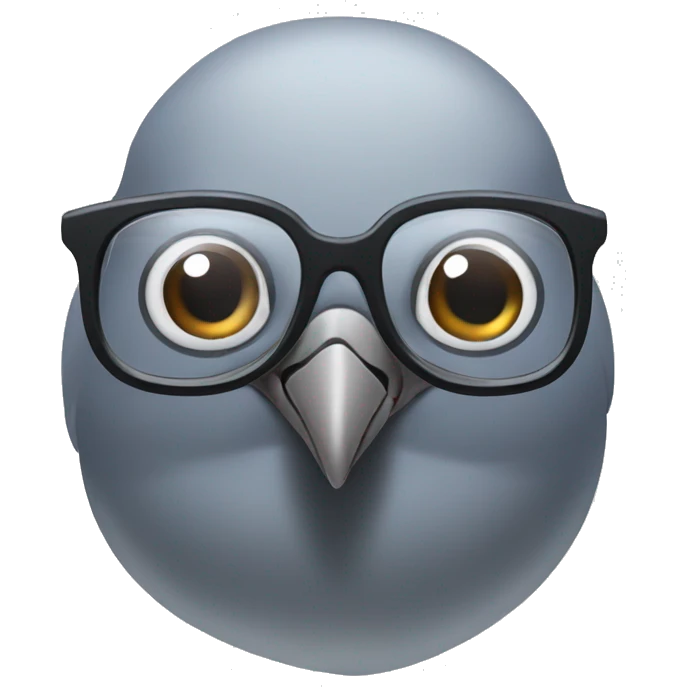 Pigeon with glasses emoji