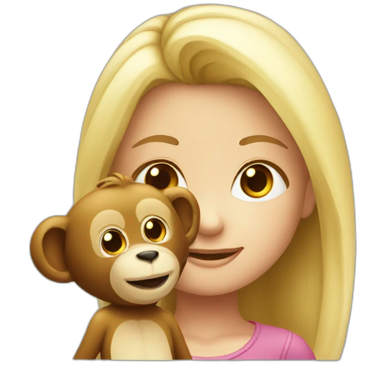 blond girl on monkey emoji
