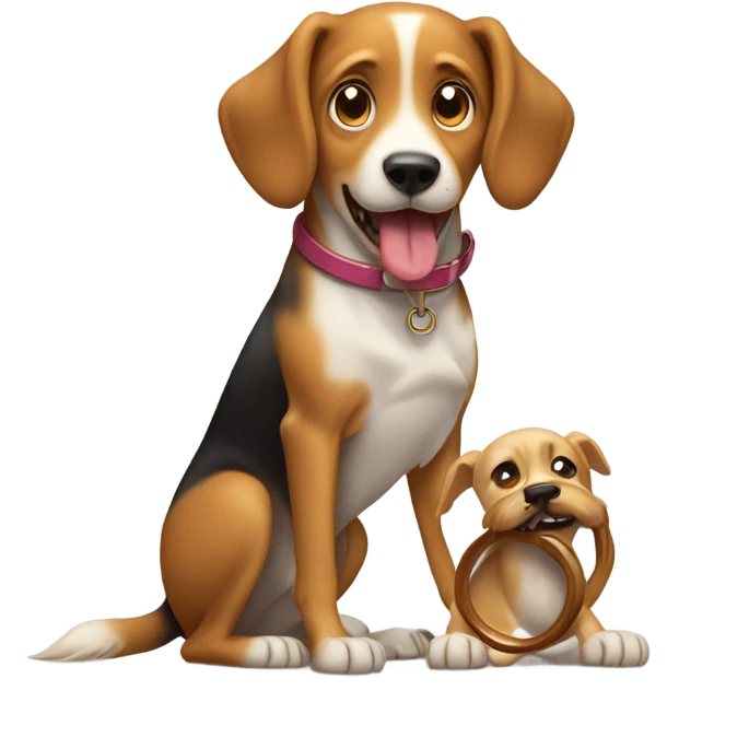 A male dog proposing to a female dog  emoji