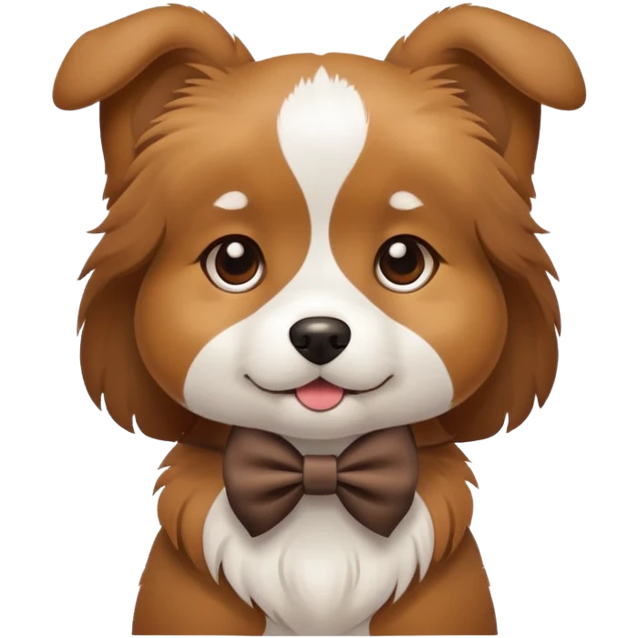 Dog wearing brown bow emoji
