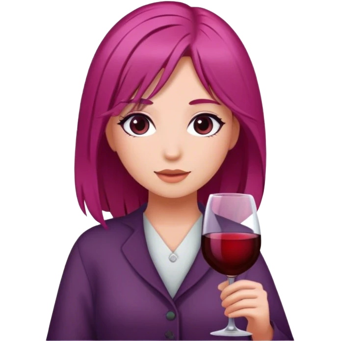 A girl with wine color hair emoji