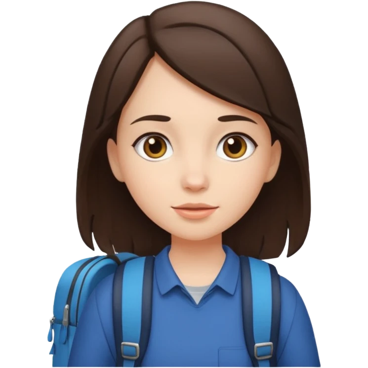 Brunette girl exploring emoji