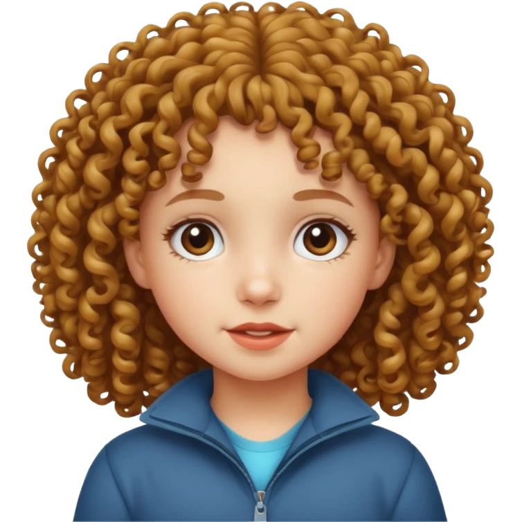 curly haired girl kid emoji
