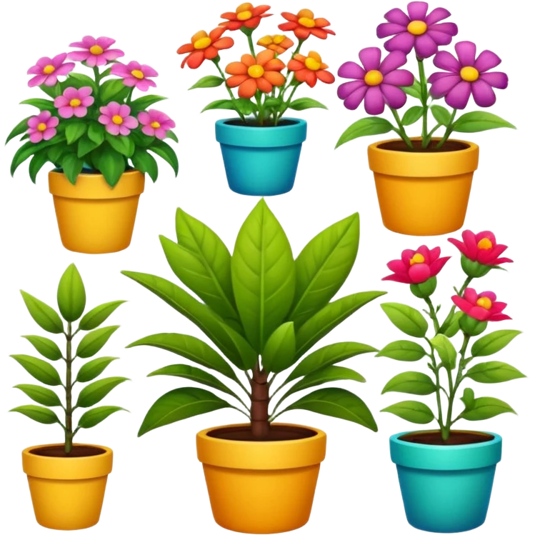 Plantas con flores casi realistas emoji