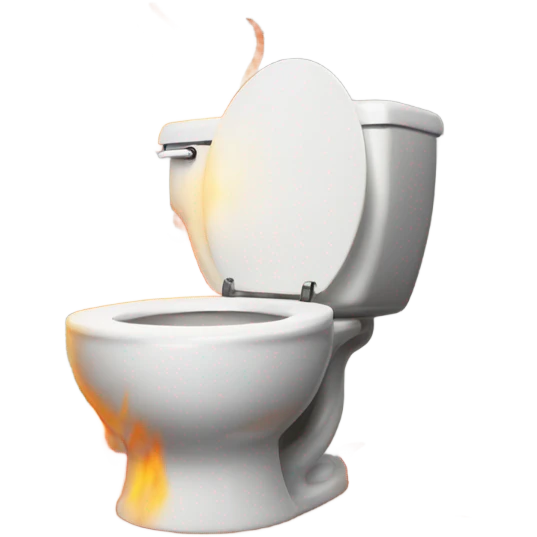 toilet on fire emoji