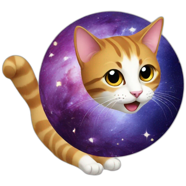 Cat playing with galaxy  emoji