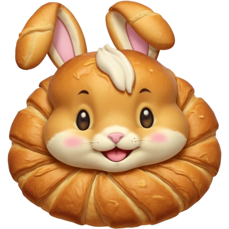 croissant with bunny face emoji