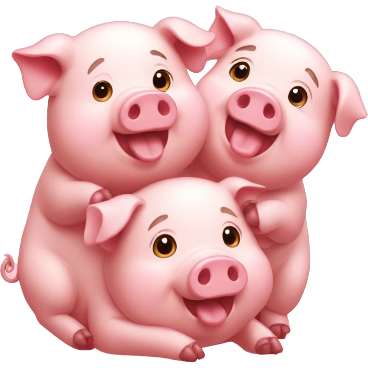 little pig trio in love emoji