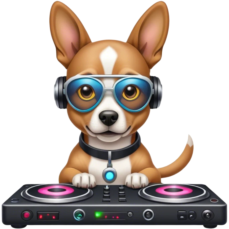 Dj dog with laser eyes  emoji