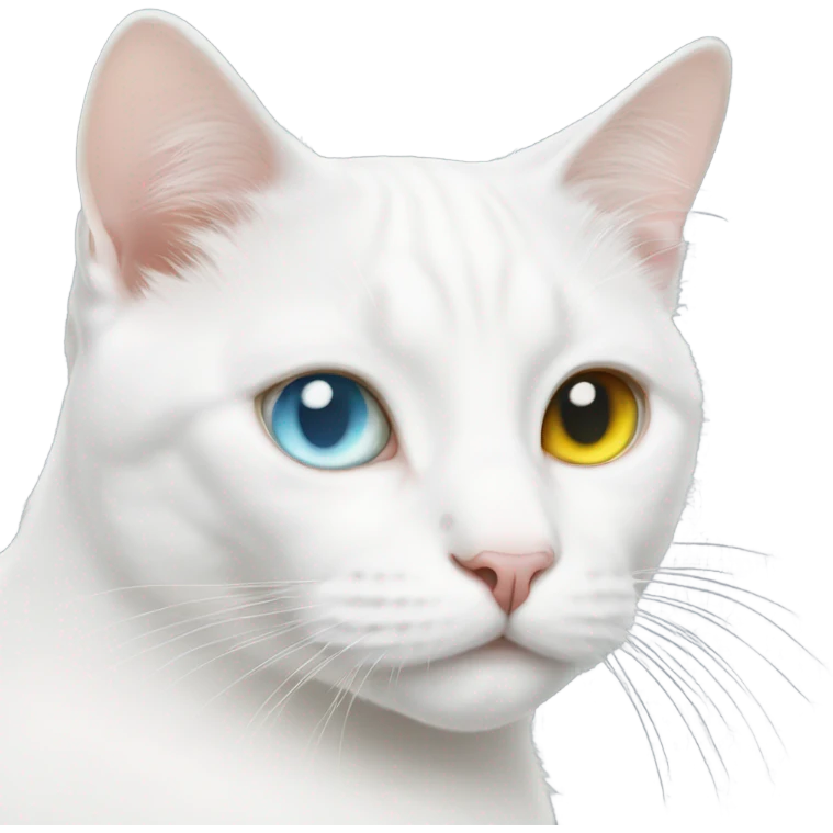 white cat with heterochromia emoji